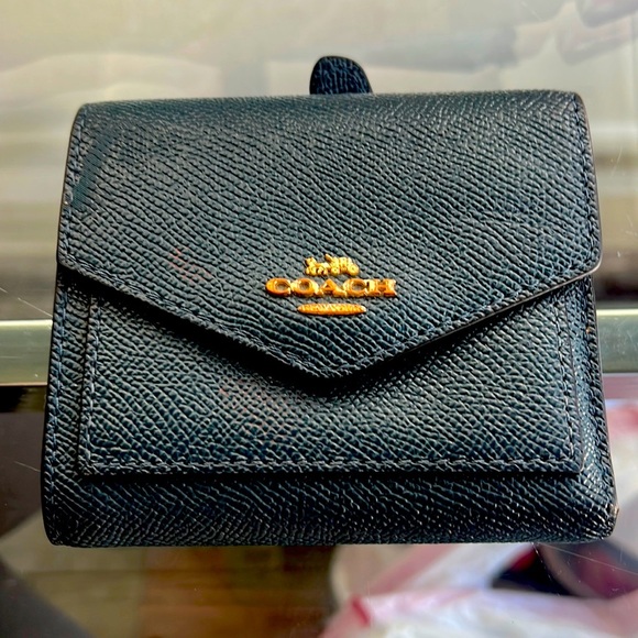 Authentic Coach Wallet Trifold WOMENS Wallet EUC Blue - Picture 2 of 7